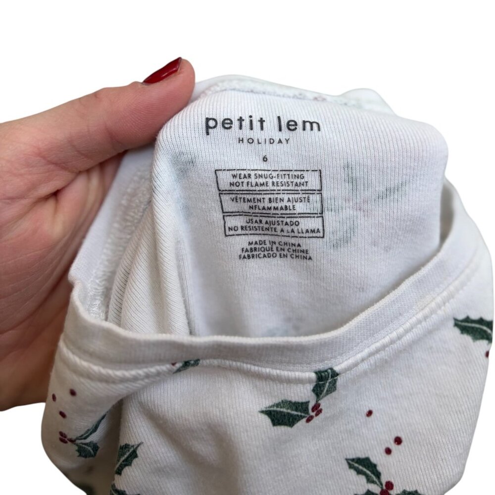 Petit Lem Christmas 2-piece Pajama Set Size 6 Small - Picture 3 of 5
